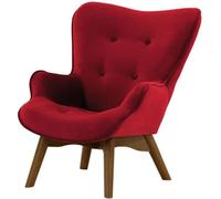 Fauteuil à oreilles pour enfants Ducan Mini Velvet-Kronos 2-Chêne foncé
