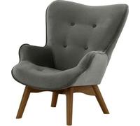Fauteuil à oreilles pour enfants Ducan Mini Velvet-Kronos 22-Chêne foncé