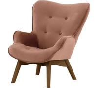 Fauteuil à oreilles pour enfants Ducan Mini Velvet-Kronos 29-Chêne foncé