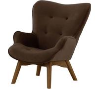 Fauteuil à oreilles pour enfants Ducan Mini Velvet-Kronos 6-Chêne foncé