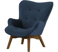 Fauteuil à oreilles pour enfants Ducan Mini Velvet-Kronos 9-Chêne foncé