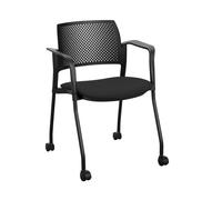 Fauteuil à roulettes Noemie - dossier polypropylène - Noir