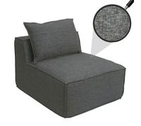 Fauteuil/accessoires pour canapé HWC-O54, fauteuil lounge, partie centrale rembourrée, tissu/textile (300 g/m²) 63 x 75 x 97 cm gris foncé
