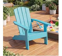 Fauteuil Adirondack COSTWAY Enfant pour 3-8 Ans - Charge 75kg pour Jardin Piscine Terrasse, 55,5x51x56 CM Bleu