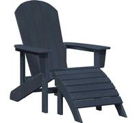 Fauteuil Adirondack vidaXL, bleu marine, en HDPE