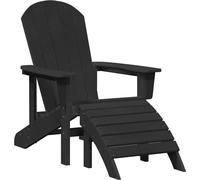 vidaXL Chaise Adirondack Noir 82 x 74 x 92 cm HDPE