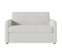 Fauteuil AGATHE convertible express couchage quotidien 100x190cm en tissu bouclette blanc - Matelas 13cm