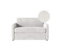 Fauteuil AGATHE convertible express couchage quotidien 100x190cm en tissu chenille beige - Matelas 13cm