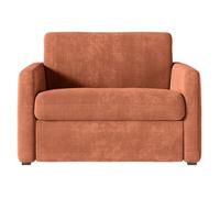 Fauteuil AGATHE convertible express couchage quotidien 70x190cm en tissu chenille terracotta - Matelas 13cm
