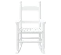 Fauteuil Allaitement - Blanc - Chaise à bascule - Rocking Chair - enfants blanc bois de peuplier massif 36x46.5x57 cm F1540