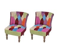 Fauteuil - ALOMEJOR - Patchwork - Lot de 2 - Tissu - Vintage - Intérieur