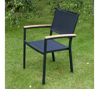 Fauteuil aluminium et textilène noir casablanca