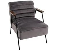Fauteuil Hutch velours gris - - Gris - Velours