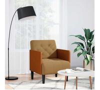 Fauteuil avec accoudoirs marron 55 cm velours