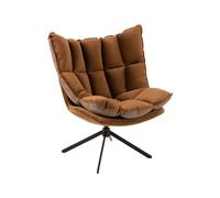 Fauteuil avec coussin métal marron Lizi