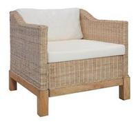 Fauteuil avec coussins Rotin naturel Naturel G