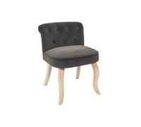 Fauteuil Avec Dossier Capitonné Velours Anthracite - NORA -