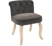 Fauteuil Avec Dossier Capitonné Velours Anthracite - NORA - ALTOBUY Gris G
