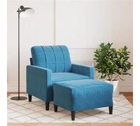 Fauteuil avec repose pied Bleu 60 cm Velours Bleu G