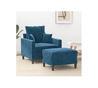VidaXL Fauteuil Repose-pied - Bleu