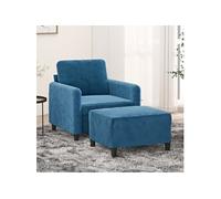 Fauteuil avec repose-pied Bleu 60 cm Velours3201173