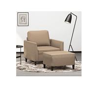 Fauteuil avec repose pied Cappuccino 60 cm Similicuir
