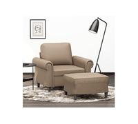 Fauteuil avec repose pied Cappuccino 60 cm Similicuir