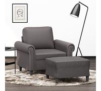 Fauteuil avec repose-pied Cappuccino 60 cm Similicuir canapé fauteuil vidaXL