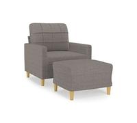vidaXL Fauteuil avec repose-pied Taupe 60 cm Tissu