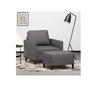 vidaXL Fauteuil avec repose-pied Gris 60 cm Similicuir
