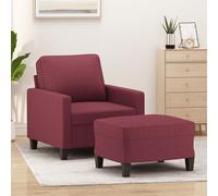 vidaXL Fauteuil avec repose-pied Rouge bordeaux 60 cm Tissu3201035 Rouge G