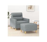 Fauteuil avec repose-pied Gris clair 60 cm Tissu3201065
