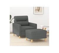 Fauteuil avec repose-pied Gris foncé 60 cm Tissu3201066