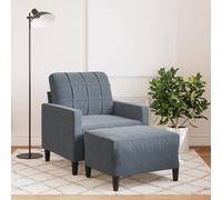 vidaXL Fauteuil avec repose-pied 3278258 Velours Gris foncé 60 cm