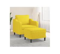 Fauteuil avec repose-pied Jaune clair 60 cm Tissu3201132