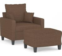 Fauteuil avec repose-pied Marron 60 cm Tissu