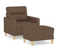 Fauteuil avec repose-pied Marron 60 cm Tissu