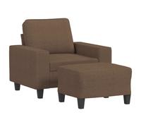 Fauteuil avec repose-pied Marron 60 cm Tissu
