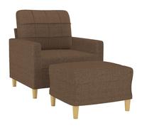 Fauteuil avec repose-pied Marron 60 cm Tissu