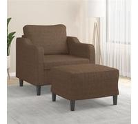 vidaXL Fauteuil avec repose-pied - Marron