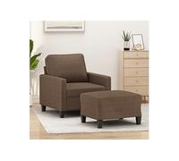 Fauteuil avec repose-pied Marron 60 cm Tissu3201032