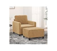 vidaXL Fauteuil avec repose-pied - Marron