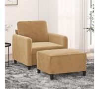 vidaXL Fauteuil avec repose-pied - Marron