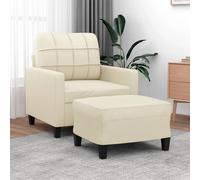 Fauteuil avec repose-pied Noir 60 cm Similicuir canapé fauteuil vidaXL