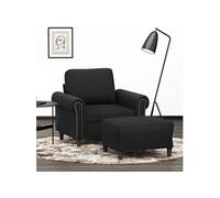 VIDAXL Fauteuil avec repose-pied - Noir
