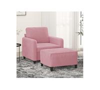 Fauteuil avec repose-pied Rose 60 cm Velours3201167