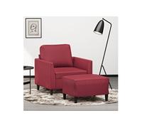 Fauteuil avec repose-pied Rouge bordeaux 60 cm Similicuir3201120