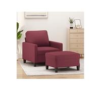 vidaXL Fauteuil avec repose-pied Rouge bordeaux 60 cm Tissu