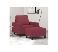 vidaXL Fauteuil avec repose-pied - Rouge Bordeaux