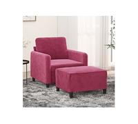 Fauteuil avec repose-pied Rouge bordeaux 60 cm Velours3201168